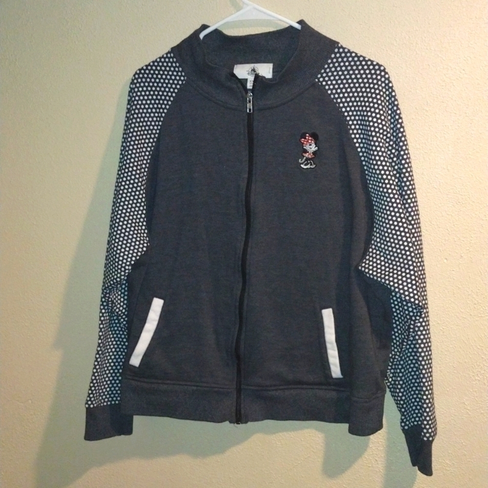 Disney Mini Mouse Polka Dot Sleeved Zip up Sweat Shirt XXL